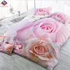 Latest well designed floral 3D printed 3pcs polyester duvet cover bed sheet and bedding set in single size