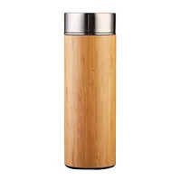 

Zogift Natural Bamboo vacuum bottle, Promotional stainless steel wood bamboo water bottle, 100% bamboo coffee tea tumbler