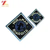 Patches making accept OEM design square shaped black fabric embroidered jacket patch for sportswear