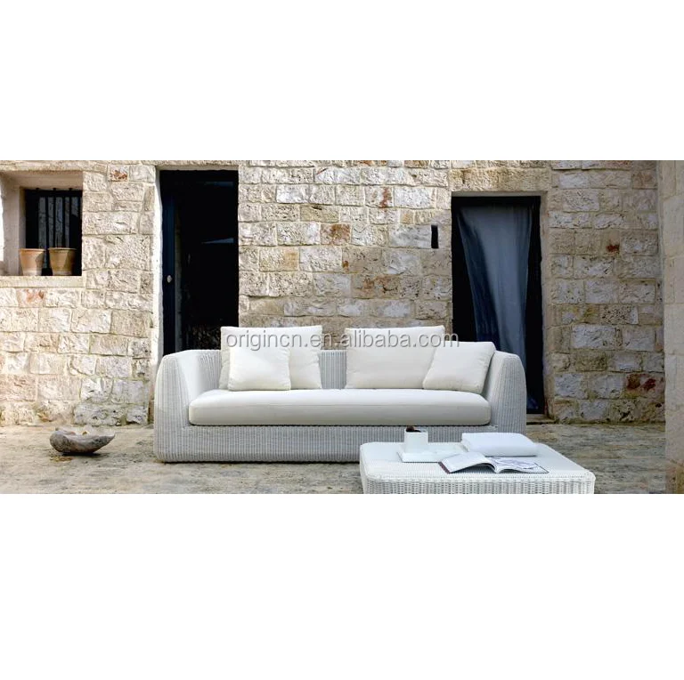 Terrace 3 Seater White Rattan China Sofa Set Outdoor Davenport Furniture Product On
