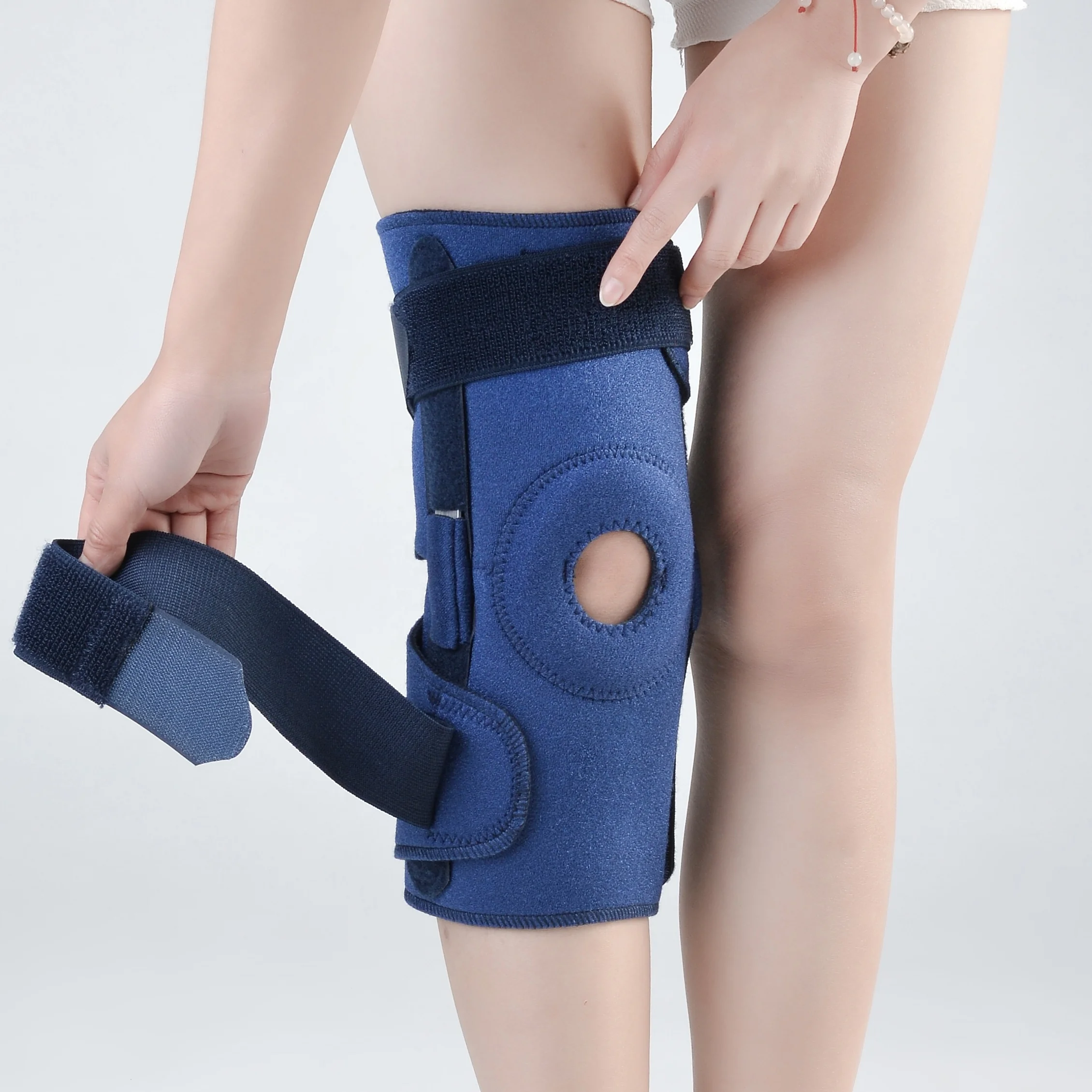 

Spot Wholesale Sports Knee Brace Compression Support Adjustable and Breathable, Blue