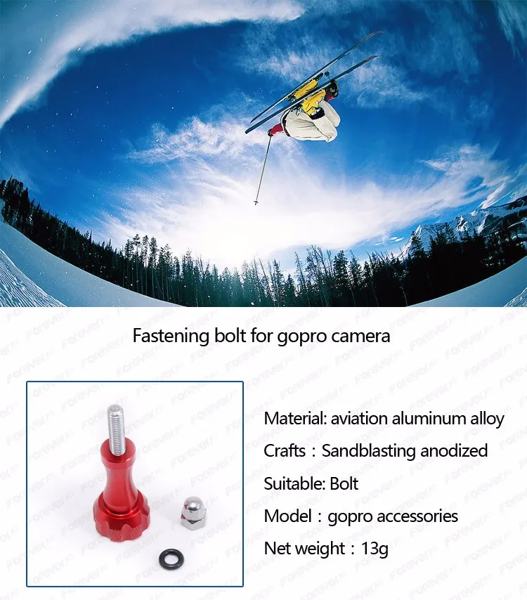 2016 Trending Products CNC Machining Aluminum Alloy Bolt Gopros Screw For Tripod Mount Adapter