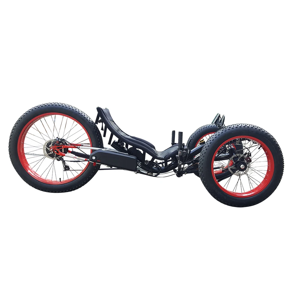 

Rough Terrain 500watt Motor Electric Fat Tire Recumbent Trike Triciclo Velo Snow Drift Bike