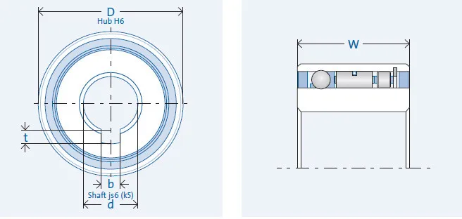FND442Z Sprag Type Freewheel Clutch One Way Bearing with Precision Rating P6 20mm Inner Diameter and 46mm Outer Diameter