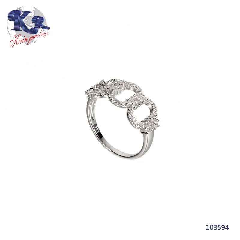 

Stock Clearance Sale Jewellery Hoop Silver Ring Pave Diamond Jewelry