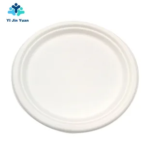 Image of Chinese Eco Friendly Sugarcane Biodegradable Disposable Tableware Dessert Dish Sugarcane Plate Dinnerware