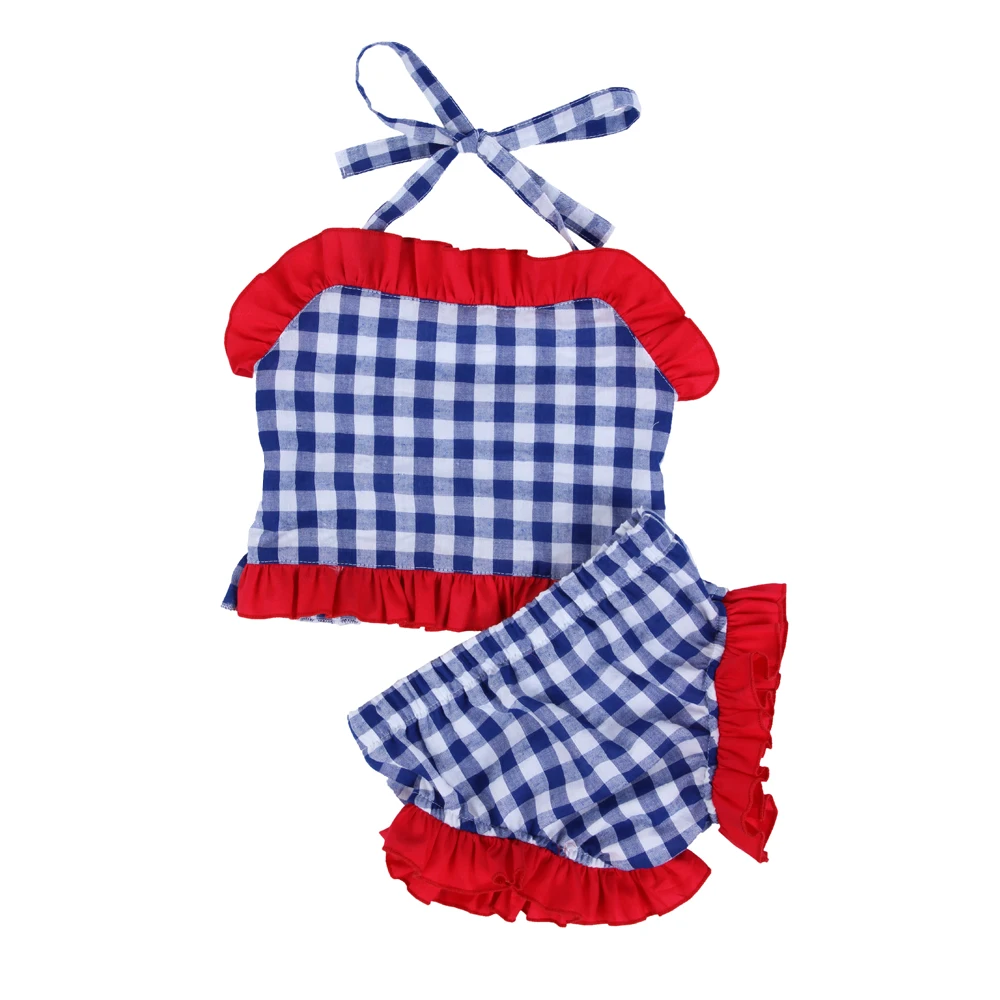 

Monogram Toddler Girl Ruffle Seersucker Swimsuit Two Piece Bikini Swimwear, Navy,plaid,green,pink,etc.