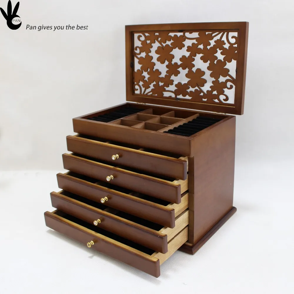 Pan Makeup Storage Chest Luxury Custom Box Wooden Makeup Box