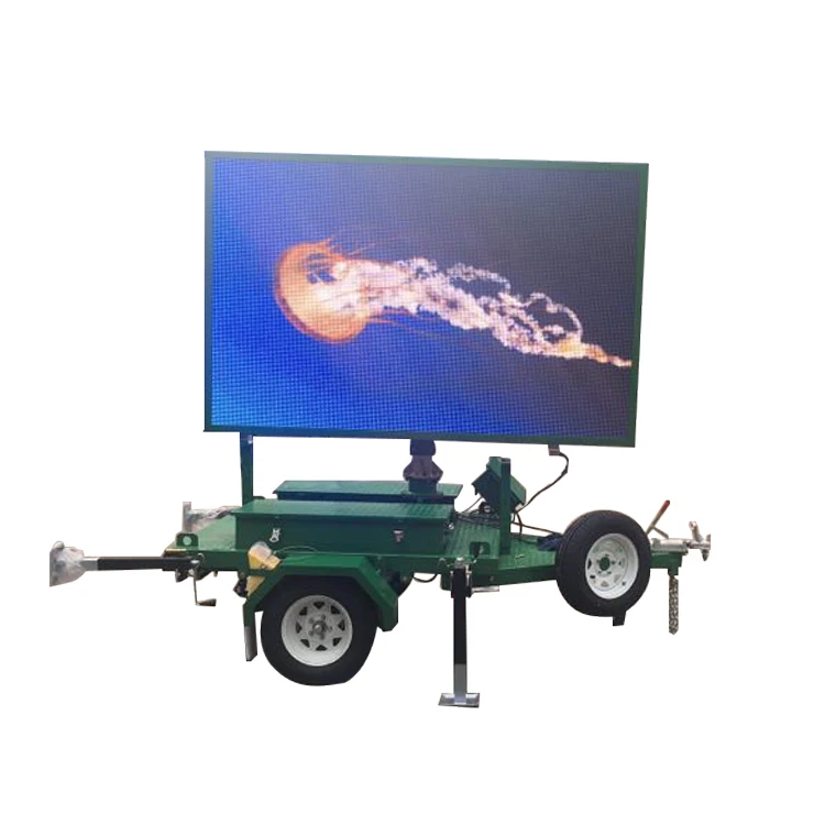 Portable Road Sign Trailer Full Color Outdoor Digital Signboard ...