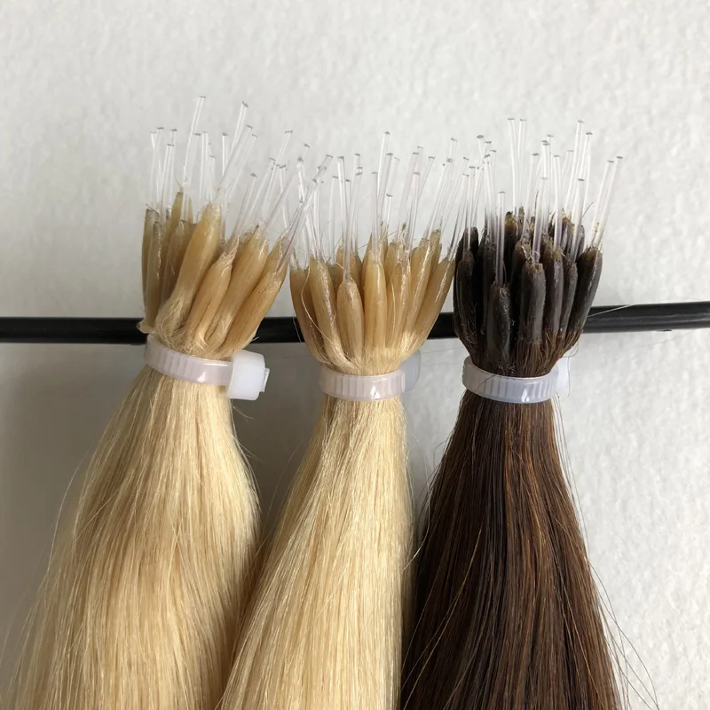 Micro Beads Human Hair Extension Long Lasting Hard Plastic Tip Nano Ring Hair Extension Buy