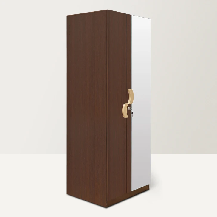 Direct factory customize 2 door wooden wardrobe with mirror door
