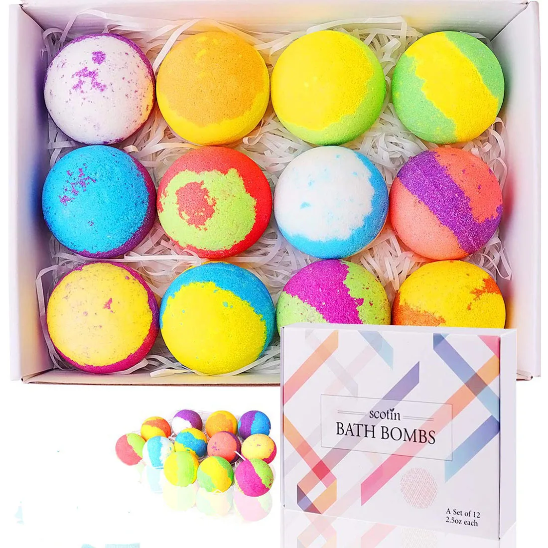 Handmade Fizzer Bath Bombs Gift Set,12 Pack Of Bath Bombs With Essential Oil,Oem/odm Acceptable