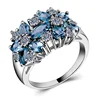 Wholesale Luxurious 8 Colorfs Zircon Flower Rings For Women 925 Silver Plated Crystal Wedding Jewelry HS-CS-B1113