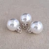 High Quality White Round Pearl And Rhinestone Buttons