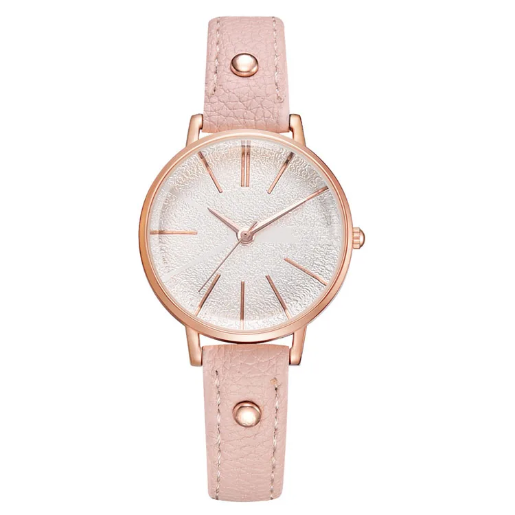 

Women Leather Strap Round Watch Fashion Simple Ultra-Thin Quartz Analog Ladies Elegant Wristwatch