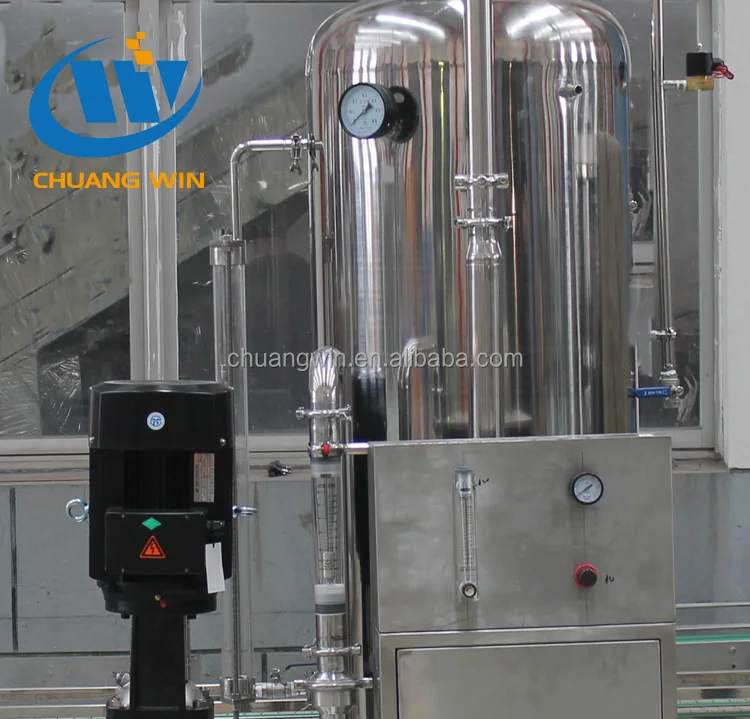 
Small scale single tank carbonated soft drink CO2 mixing machine 