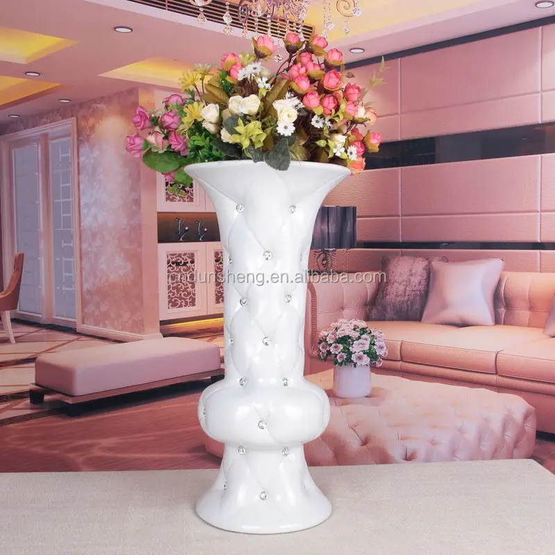 Bianco cinese in ceramica alto vasi a pavimento con diamante ... Interni pavimento decorazione