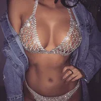 

ODM Rhinestone Body Jewelry Bra Chain Original Design Sexy Underwear for Women Fashion Body Jewelry Bikini Dance Dress Wholesale