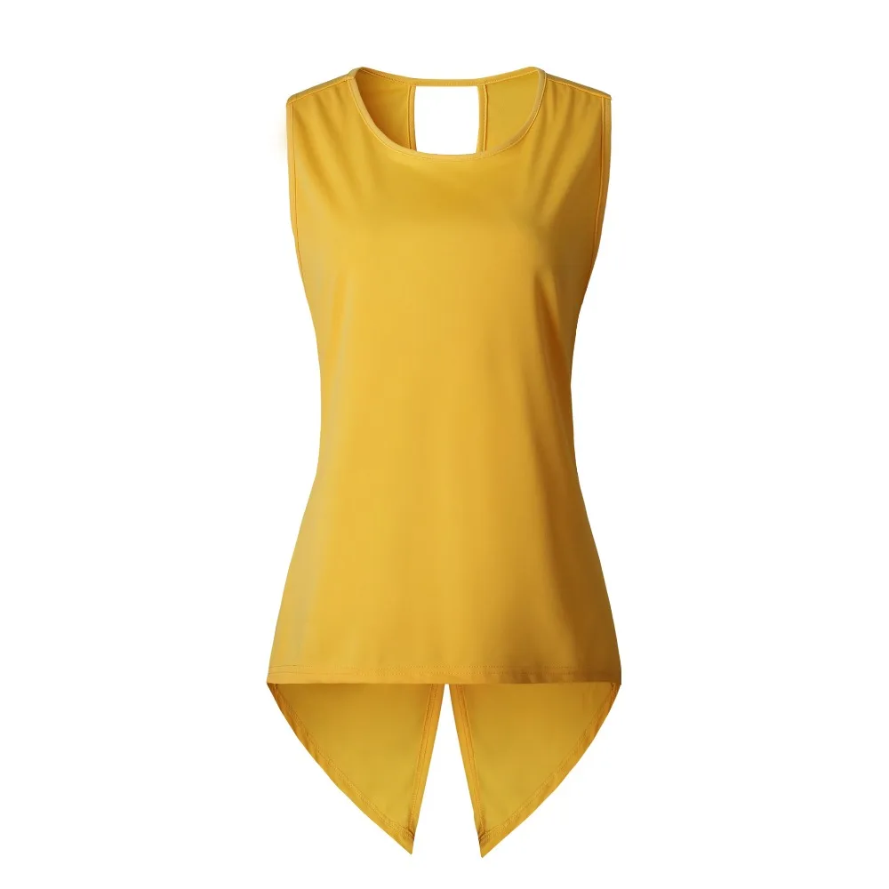 

Summer Sexy Sleeveless T-shirt Yellow Cross Sexy Ladies Sleeveless O-neck Slim Dovetail T Shirt Women Plus Size 3XL