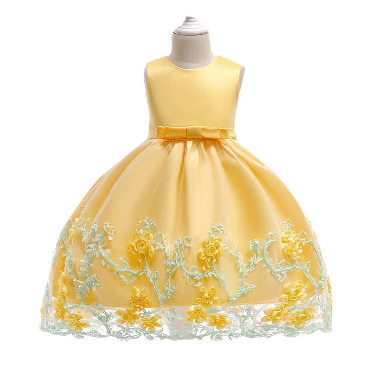 

Lately Flower Girl Wedding Dress Polka Dot V-Neck kids party dress L1845, Pink;yellow;purple;blue