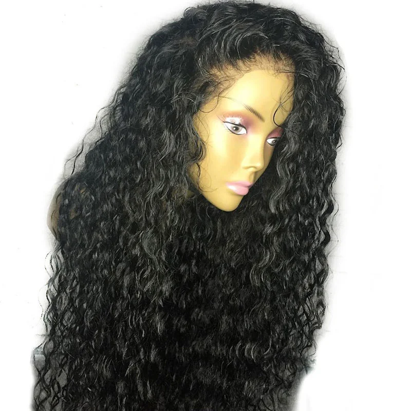 

150% Density 360 Lace Frontal Wig Curly Lace Front Human Hair Wigs Pre Plucked Indian Virgin Wig Bleached Knot Full Dropshiping, N/a