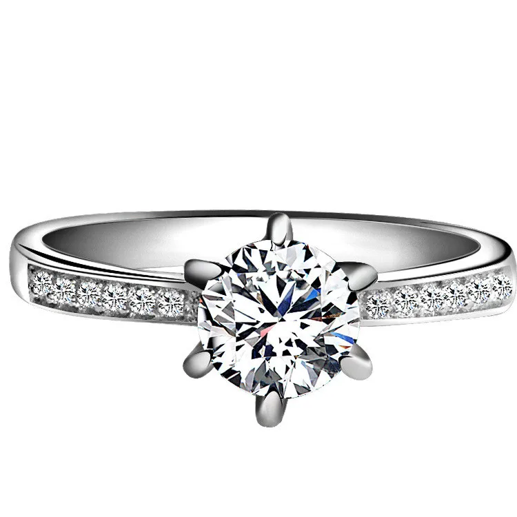 

Aristocratic six claw design White Gold plating loyalty love Engagement Wedding Ring for women