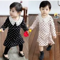 

Wholesale High Quality Child Neck Design Polka Dot Girl Cotton Halter Dress, As pictures or as your needs