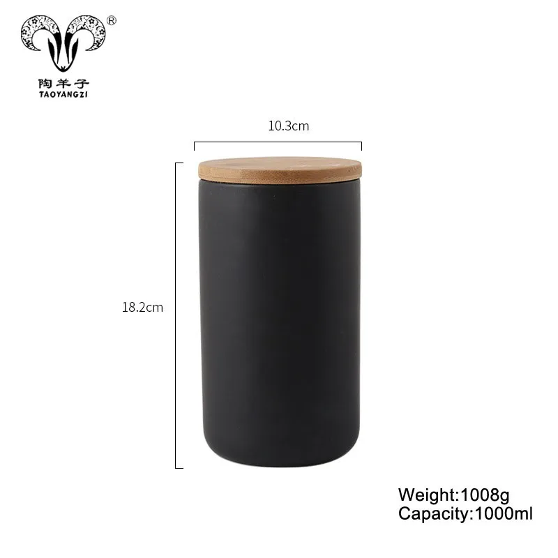 Hot Sell White Ceramic Food Storage Jar With Bamboo Lid,Mutisized