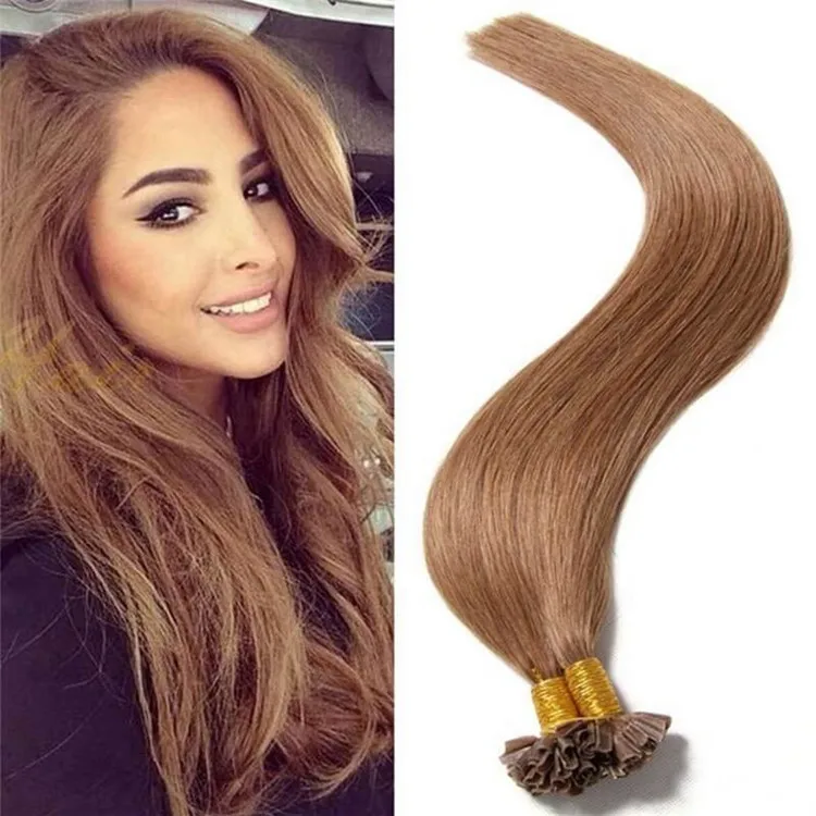 Wholesale 7a Remy Hair Extension,Color 8 U Tip Hair Extension,100