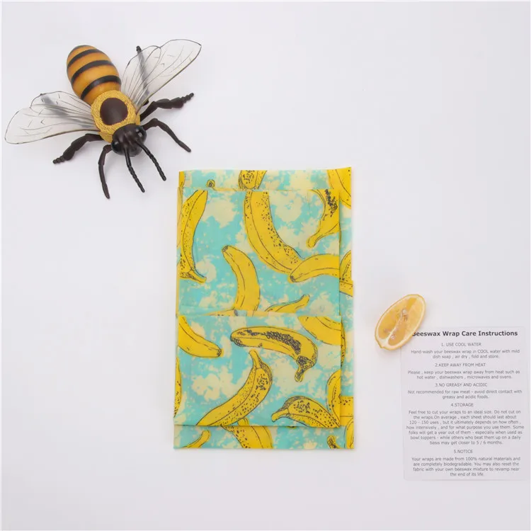 2019 High Quality  Bee Wax Food Wrap Reusable Organic Beeswax Wraps