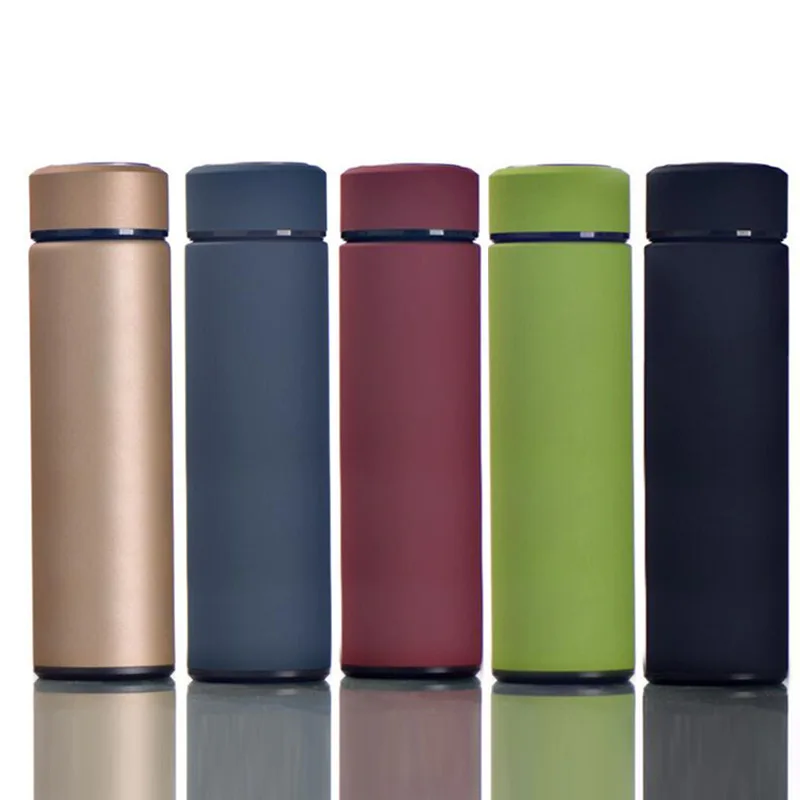 

500ml Stainless Steel water bottle Thermos flask Vacuum Water Bottle Cup Wholesale Luxury business ad bottle custom logo low MOQ, Green