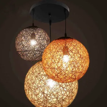 Colorful Rattan Shade Lamp Hanging Light Decorative Colorful Rattan Shade Lamp Hanging Light Decorative Pendant Lighting Art Design
