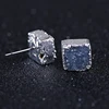 Wholesale Plated Silver Druzy 10mm Square Earrings Studs