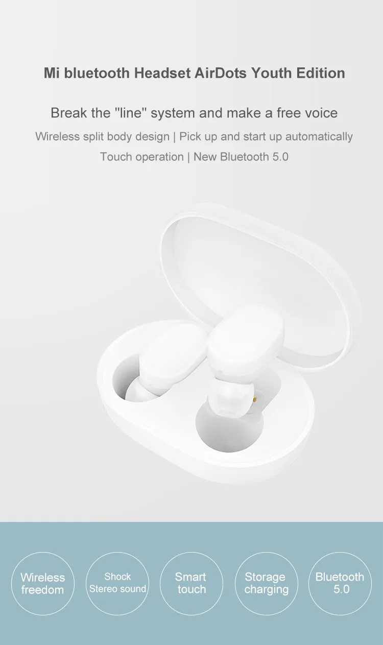 xiaomi mi AirDots invisible wireless bluetooth sport earphone for sale - ANKUX.COM