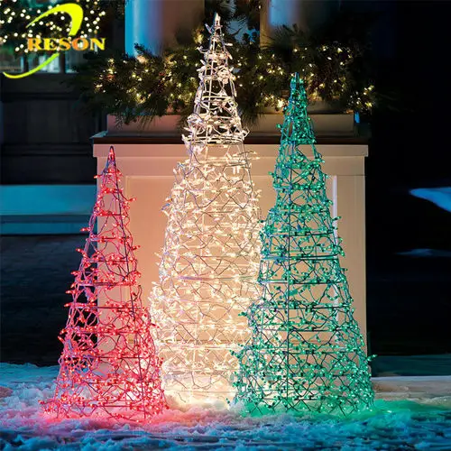 outdoor red led spiral christmas tree