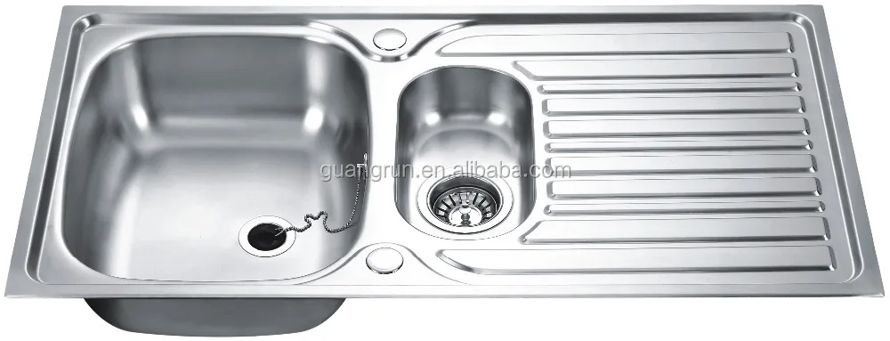 Profundo Dibujado De Acero Inoxidable 304 Plato Doble Fregadero De La