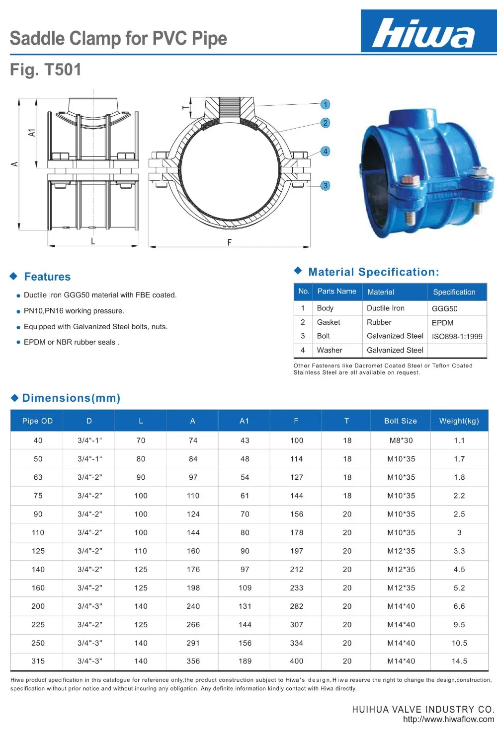 Di Ductile Cast Iron Saddle Clamp Tapping_saddle_for_pvc/pe Pipe; Saddle_clamp_for Pvc/pe Pipe