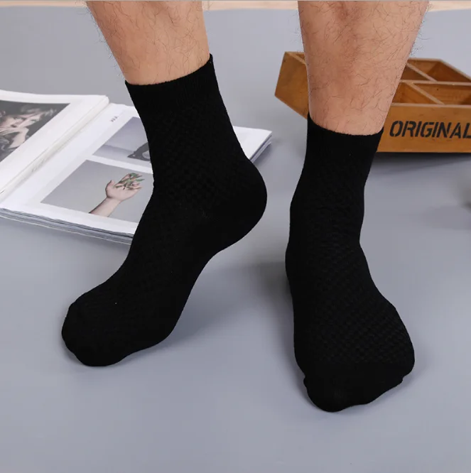 

5 Pack Soft Men Bamboo Fiber Crew Casual Socks from china