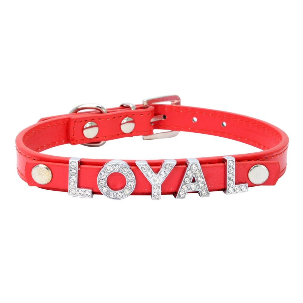 Premium 10mm Diy Rhinestone Letters Charms Dog Name Tag Dog Collar