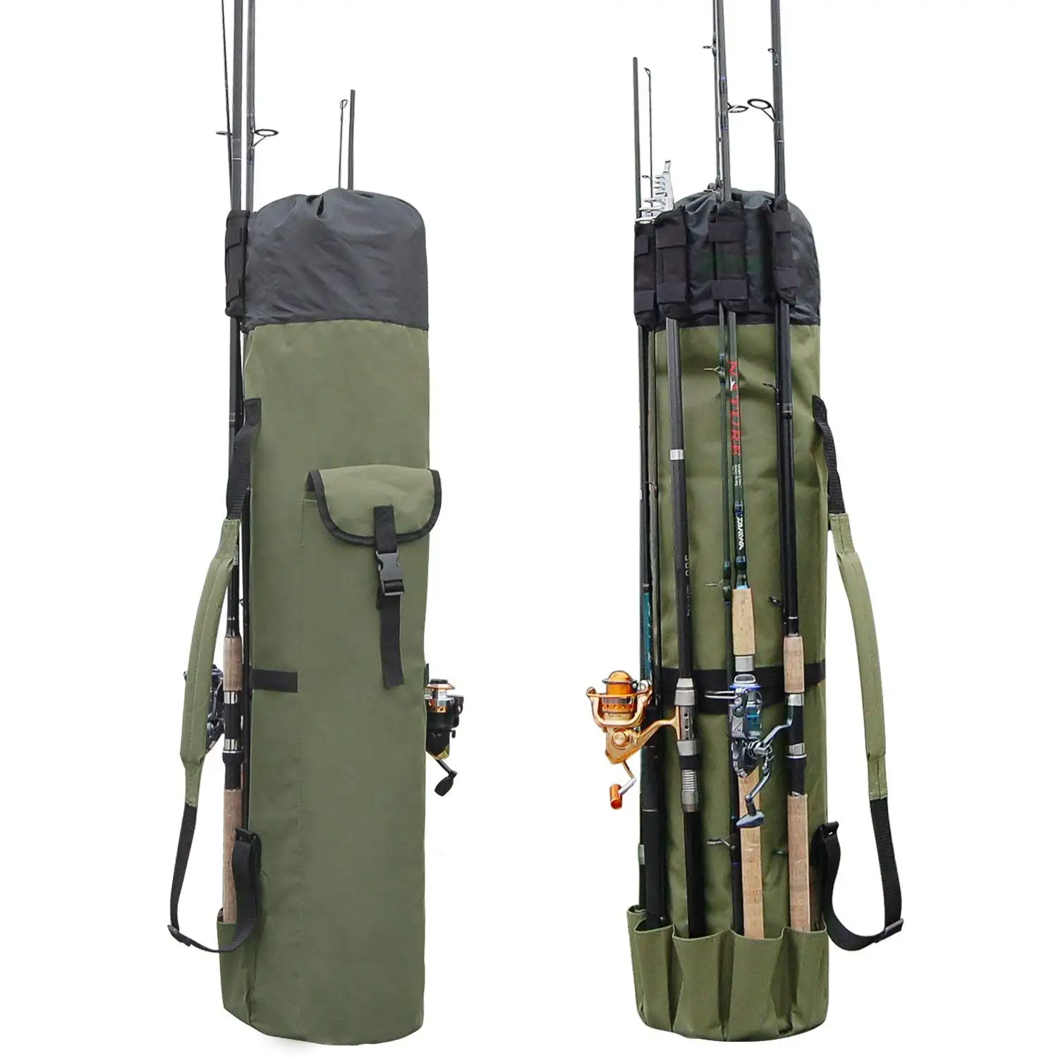 160cm Waterproof Fishing Rod Bag Carrier Folding Case Organizer Easy To Carry 