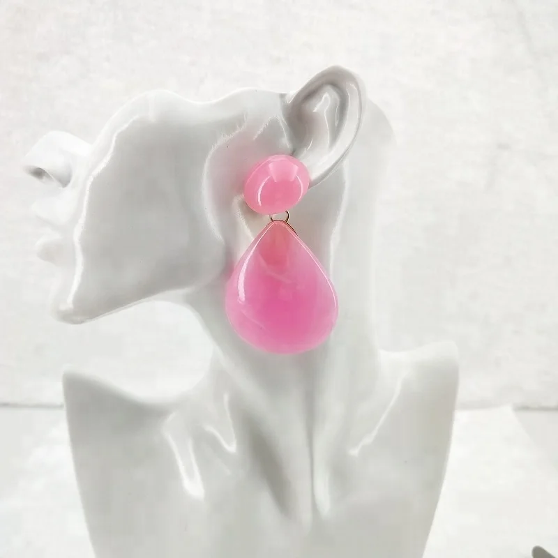 

2019 New Design Drop-Shaped Pendant Rose Acrylic Earring For Women