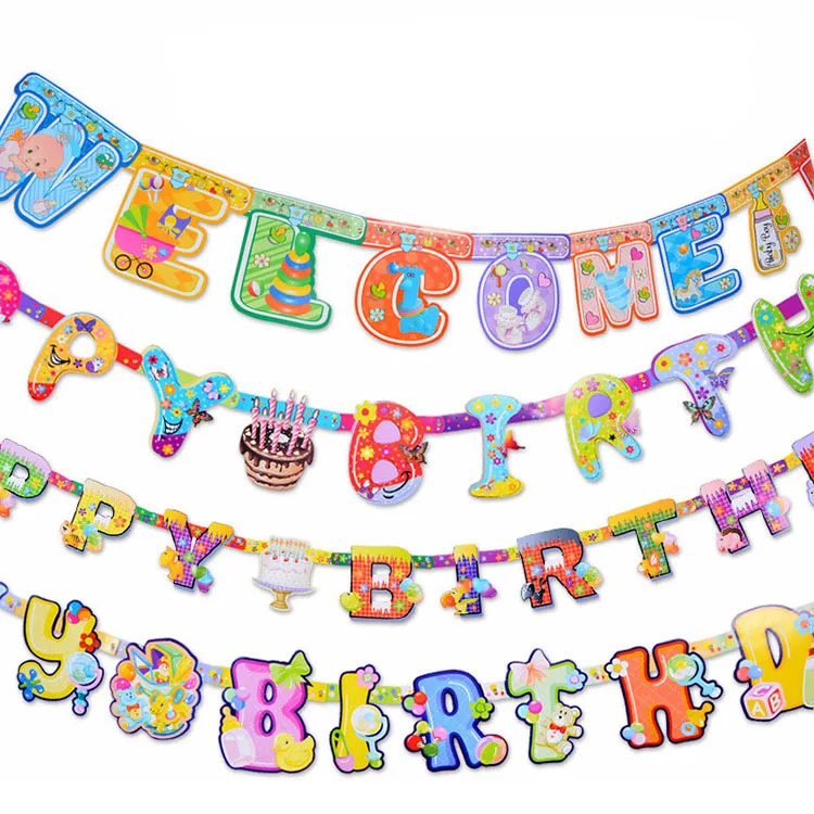 Happy Birthday Paper Letter Banner Design For Party Decorations - Buy ...