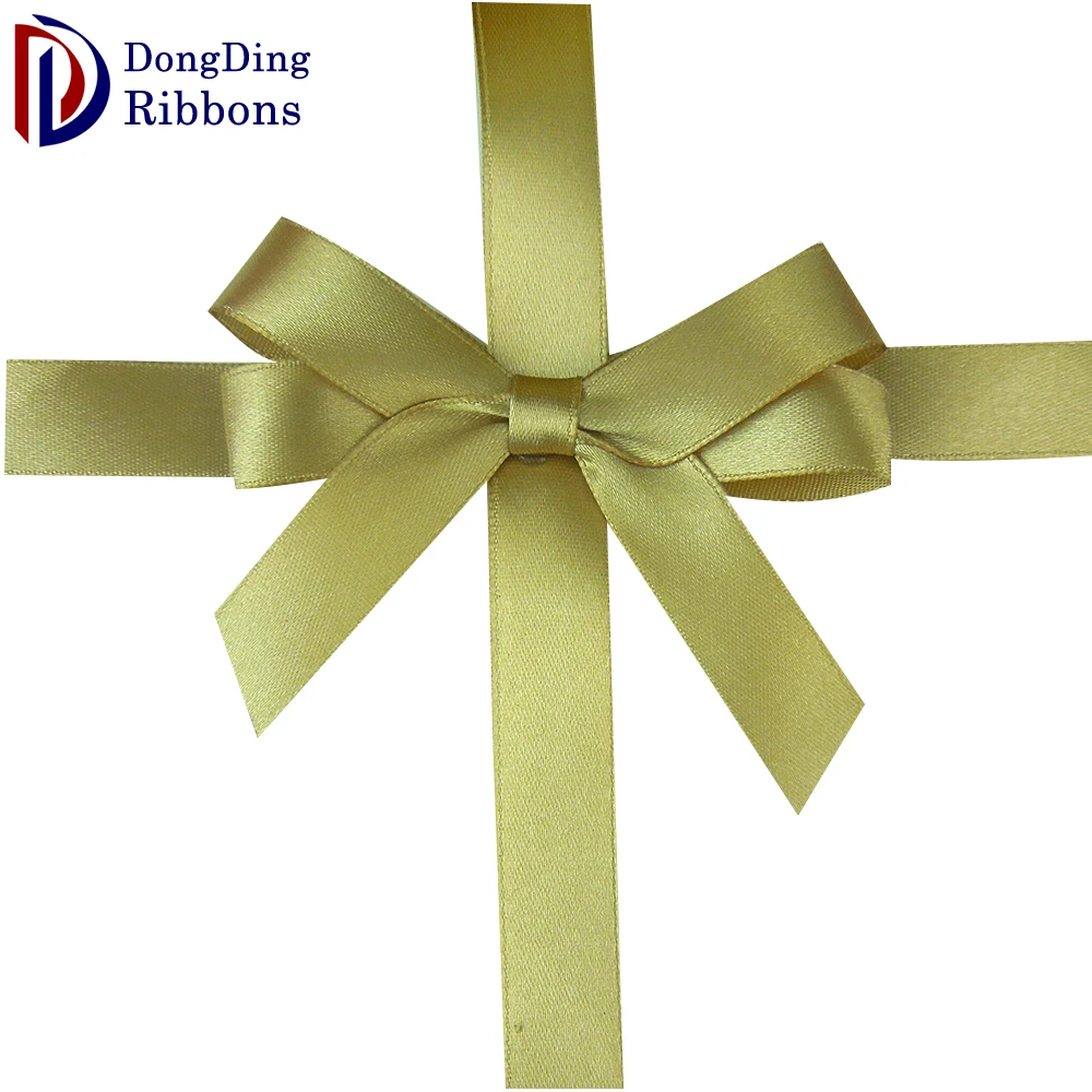 Gold Satin Ribbon Pretie Bow For Gift Packaging Buy Gold Satin Ribbon Bow,Pretie Bow,Gift
