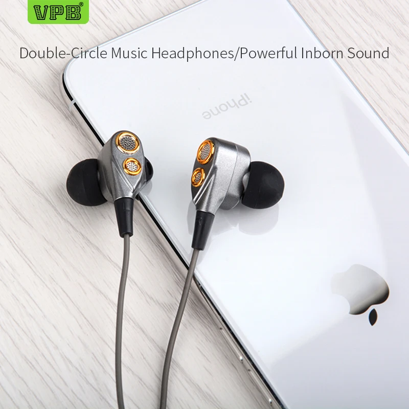 

VPB T3 Earphone Metal Earphone Super Bass Headset Microphone in ear 3.5mm for Mobile phone