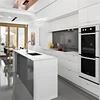 New Modern I Shape Kitchens White MDF Lacquer Kitchen Cabinet with Island