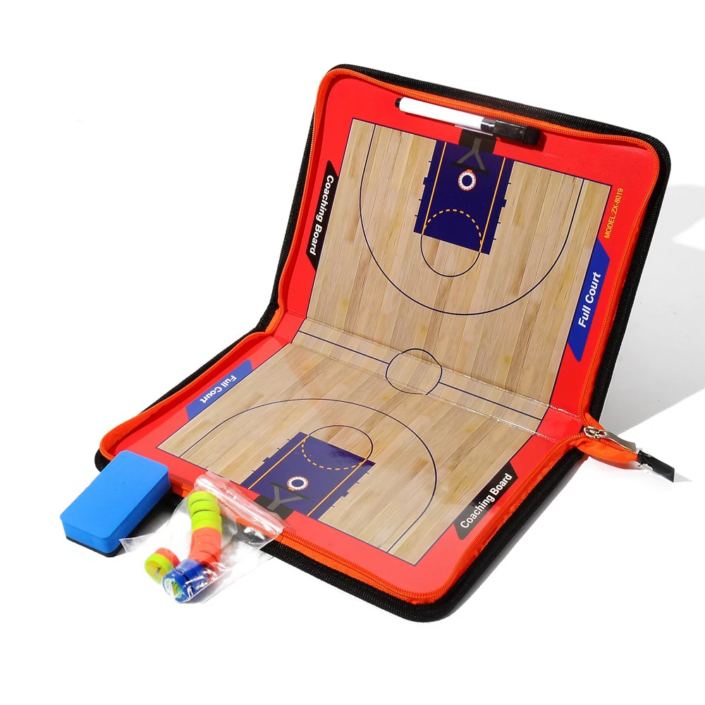 Magnetic Leather PVC Basketball Tactic Coach Board With Zipper