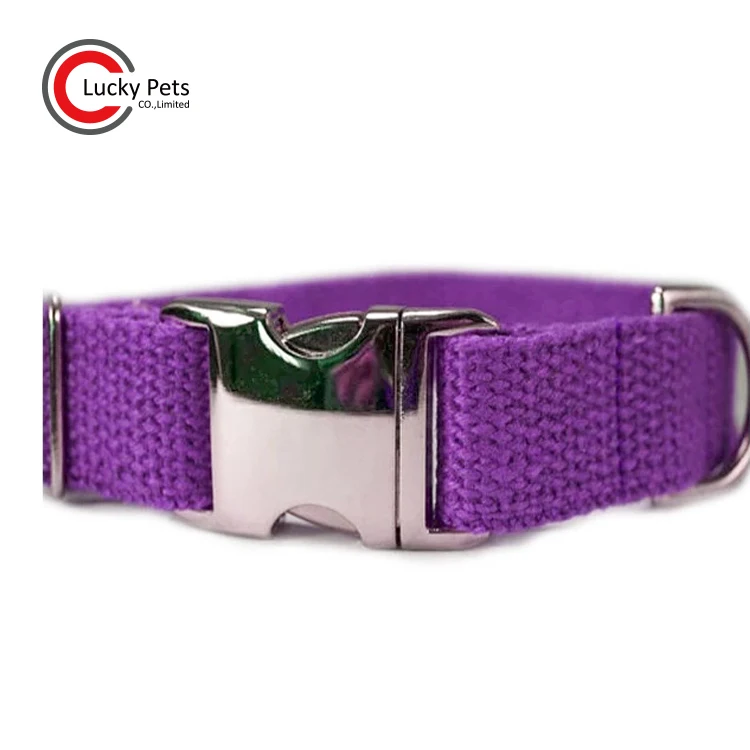 hemp dog collar with metal buckle