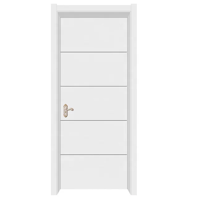 M-13 Внутренняя дверь WPC с белым дизайном 4 линии