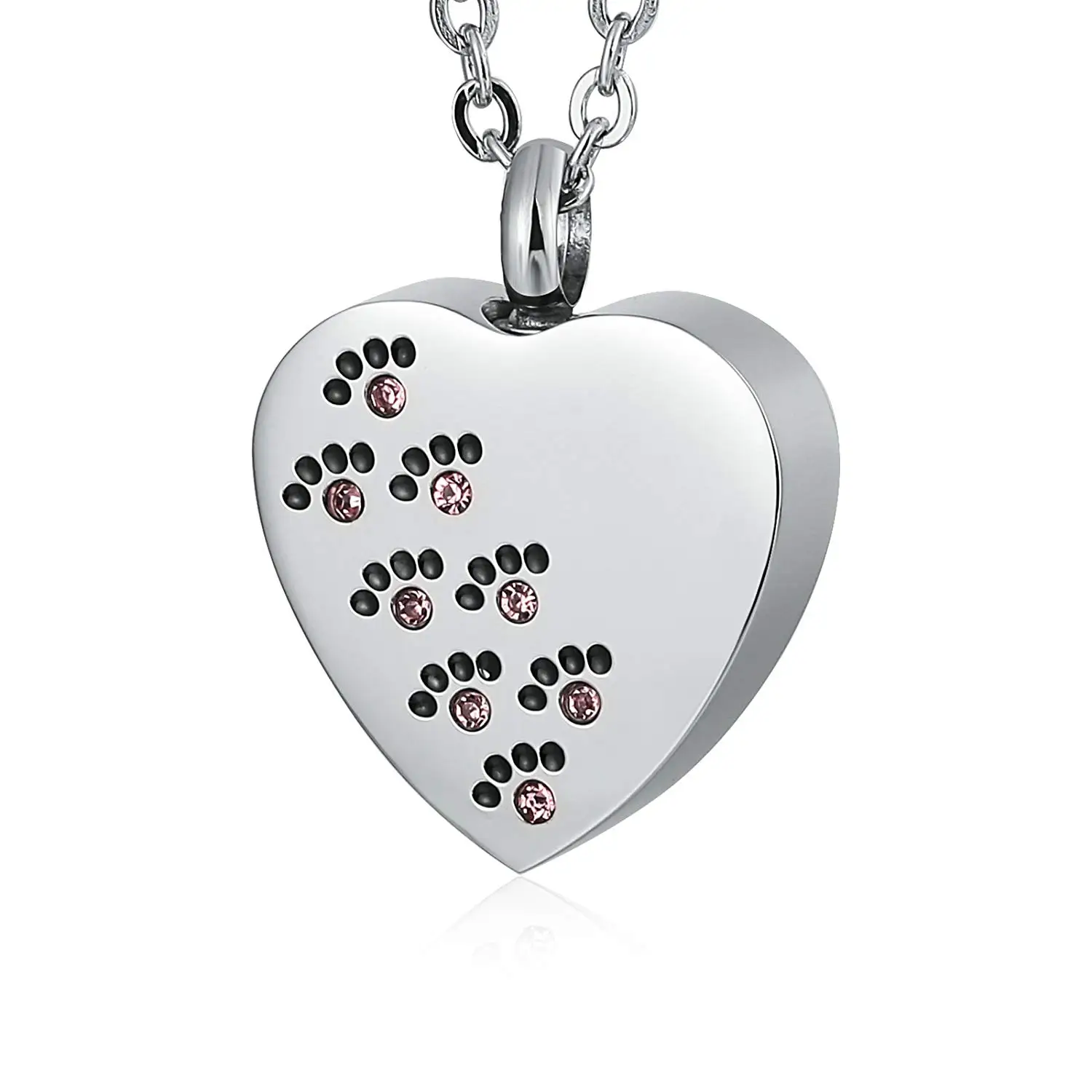 KnSam Urn Necklace for Men Women Stainless Steel Ash Memorial Pendant Heart-Shaped Alwalys in My Heart