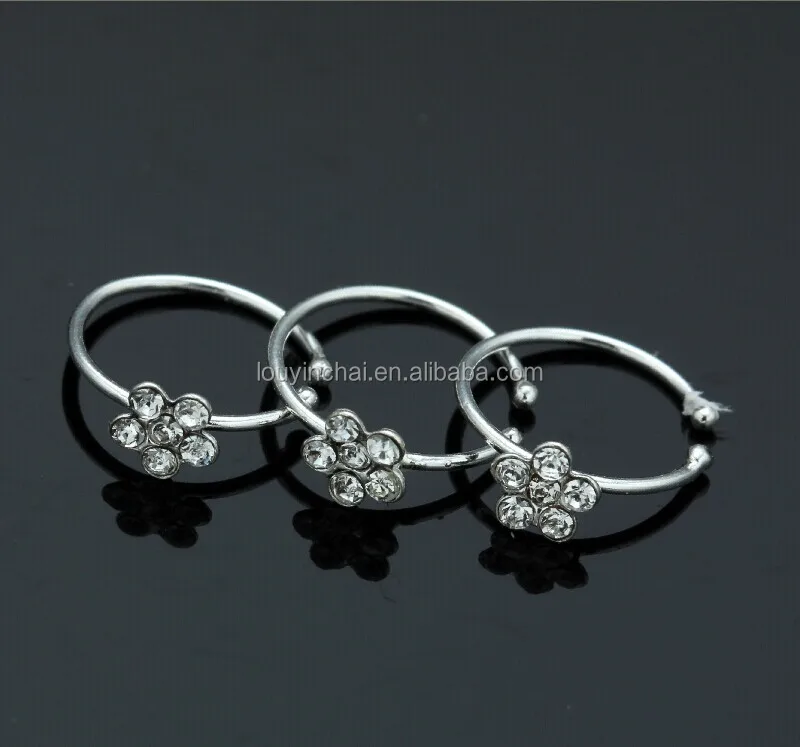 

Cheap 925 Sterling silver 8mm indian flower nose ring